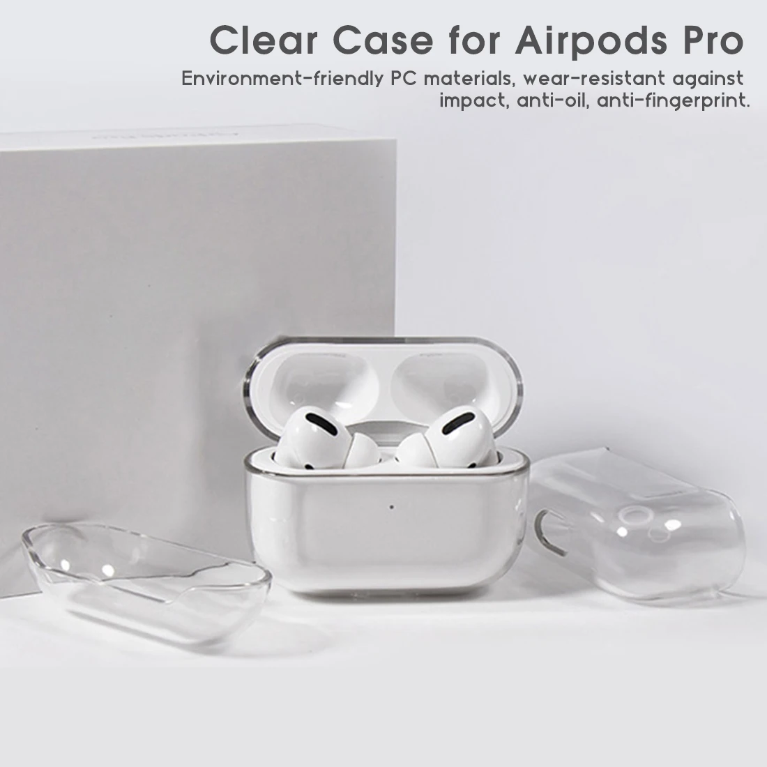 Прозрачный чехол для Airpods Pro Жесткий Чехол ПК защитный Apple Bluetooth наушники