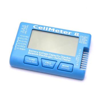 

CellMeter 8 Multifunctional Digital Power Servo Tester 2S-8S For Li-Po,Li-lon,Li-Fe,NiCd,NiMH RC Airplane Spare Parts