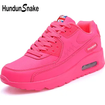 

Hundunsnake Air Cushion Women's Sneakers For Women Leather Running Shoes Woman Sport Sneakers Pink Ladies Sports Shoes Woman T14