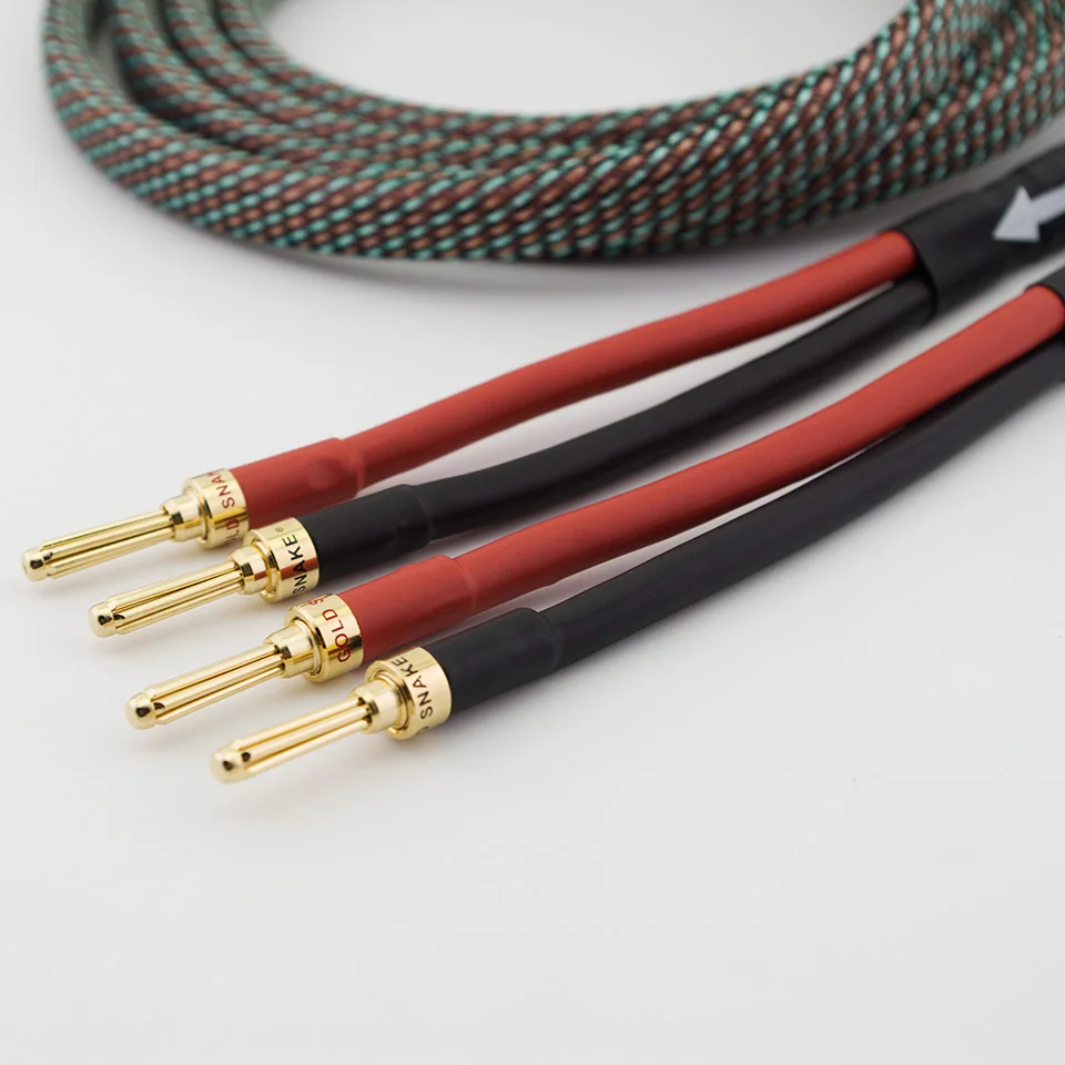 hifi audio speaker line banana plug line power amplifier speaker continuous 4.0 square 99.99% oxygen-free copper OFC