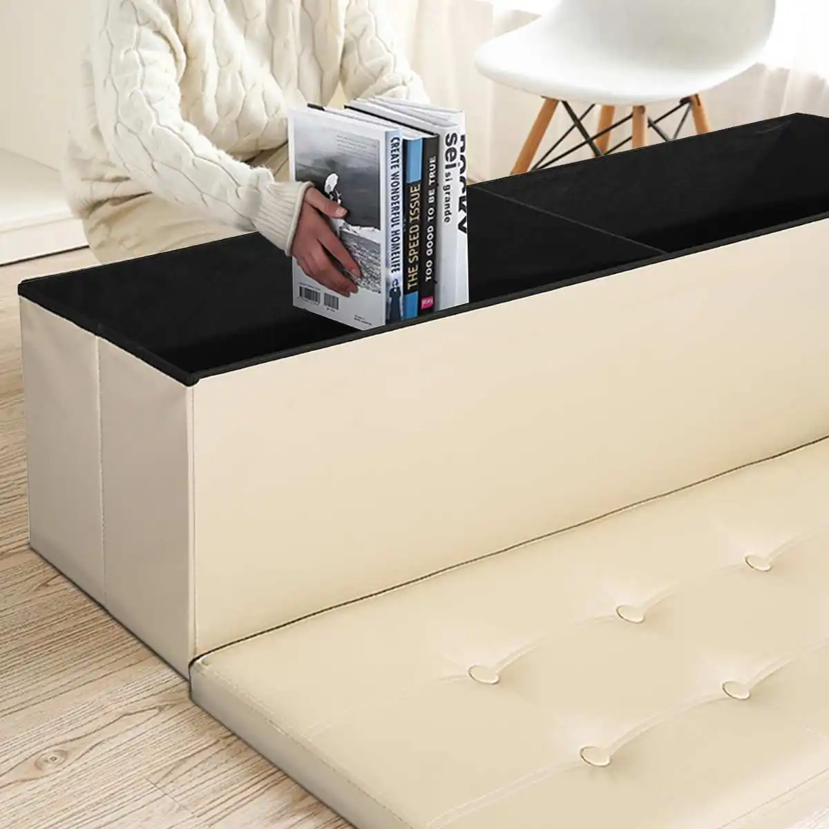 

Rectangular storage stool storage stool can sit adult sofa stool household storage chair folding storage box