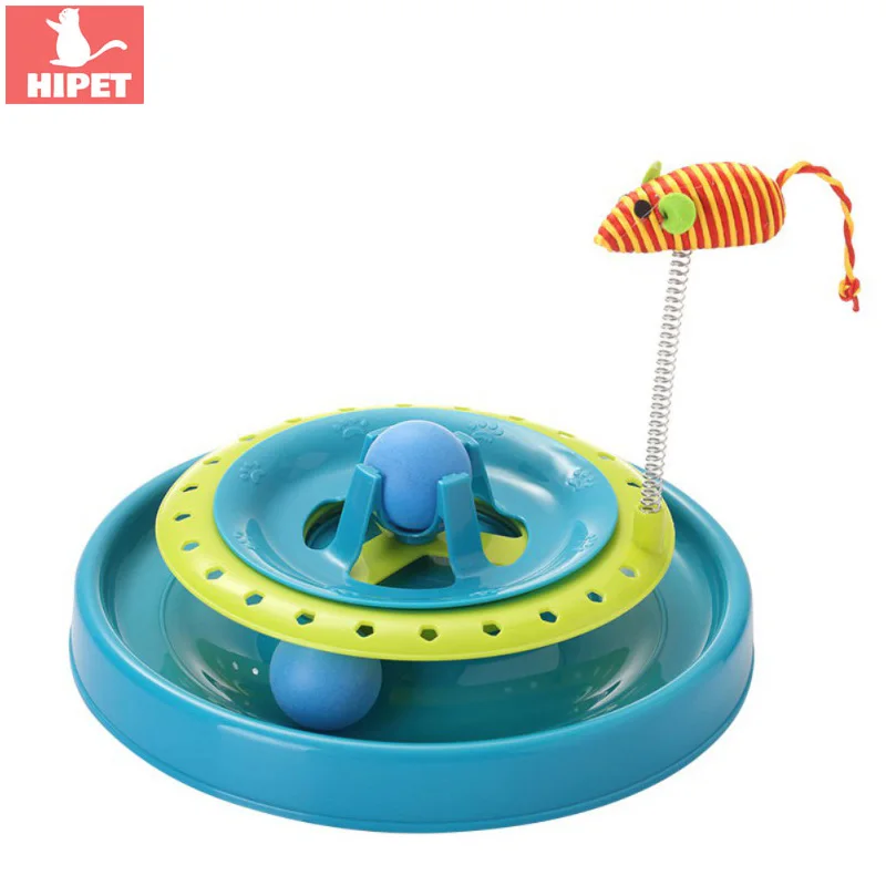

Interactive Cat Toy Pet Cat Turntable Puzzle Funny Plastic Crazy Amusement Plate Mouse Spring Kitten Small Cats Toys