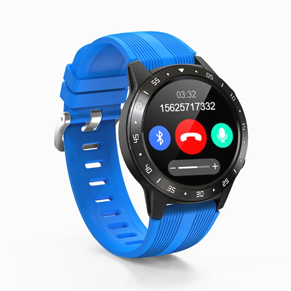 Синий Daywemet M5S bluetooth Вызов Смарт-часы телефон GSM встроенный gps барометр кровяное давление погода Браслет Смарт часы телефон - Цвет: Синий