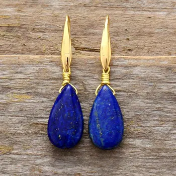 Natural Stone Teardrop Women Drop Earrings Wife Girlfriend Gifts Exquisite Lady Elegant Jewelry Wholesale