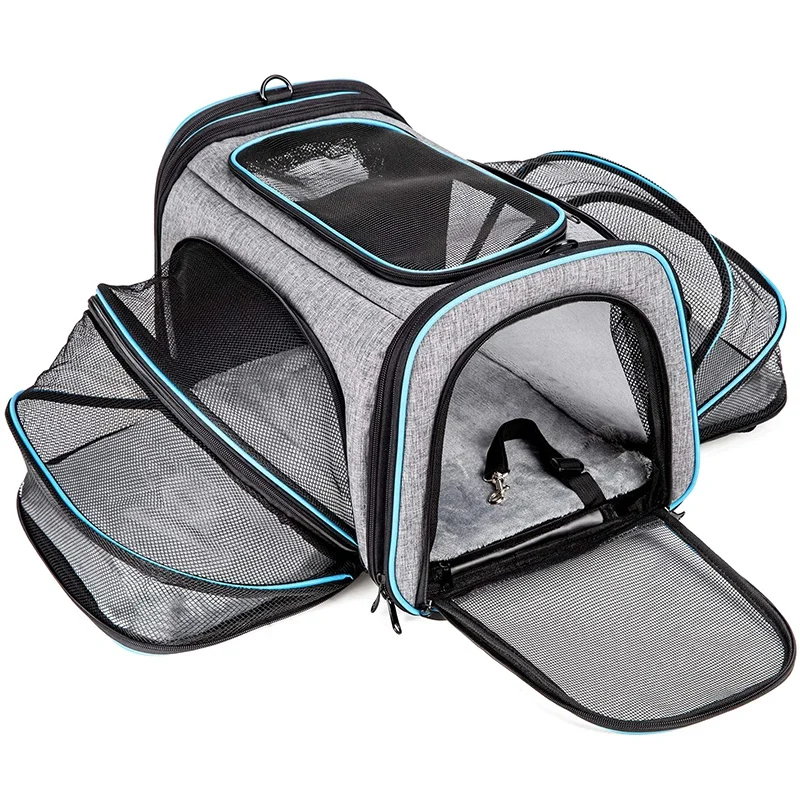 

Cat Carrier Airline Approved Pet Carrier,Expandable Soft Sided Dog Travel Carrier Bag with Removable Fleece Pad and Pockets
