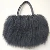 Winter Real Mongolia Lamb Fur Handbag Women Casual Tibet Long Hair Natural Fur Shoulder Bag Genuine Tote Bags Femme 3