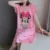 Disney Cartoon Mouse Minnie Print Night Dress New Women Nightgown Свободные ночные рубашки с коротким рукавом Ночная рубашка прекрасная ночная рубашка