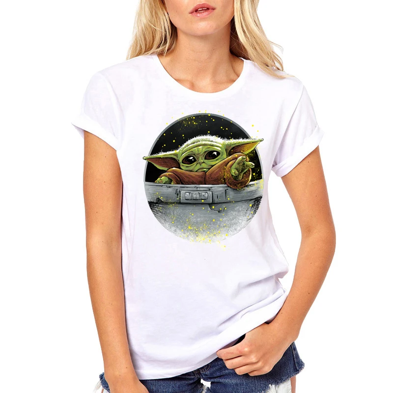 TEEHUB Лидер продаж с принтом «Звездные войны» Детские йода Для женщин t-рубашка мод ребенка Мандалорское печатных футболки короткий рукав футболки, классные Топы - Цвет: 2744