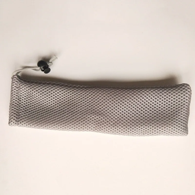 26cm Straw Bag Portable Travel Mesh Bag Straw Pouch Carrying Case for Cutlery Fork Spoon Tableware Sets