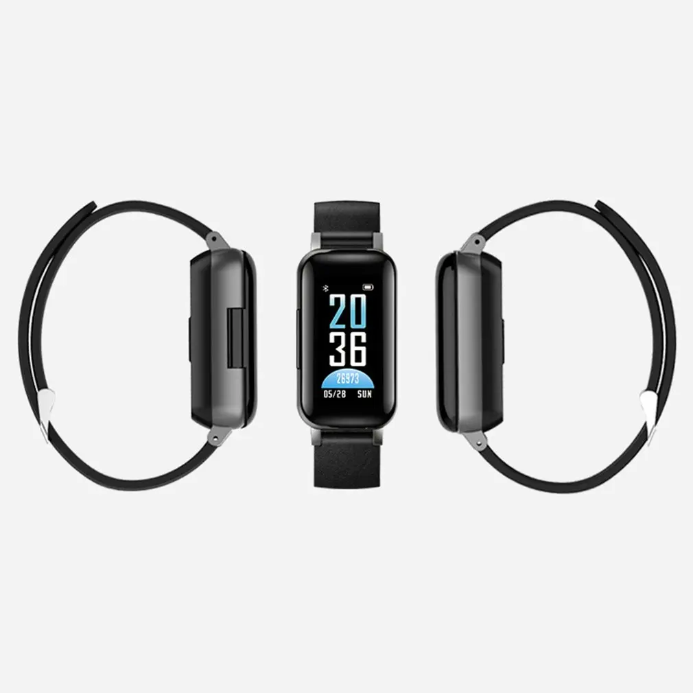 T89 Stereo Earphone 5.0 Smart Bracelet Watch Binaural Health Heart Rate Monitoring Sports Smart Watch Men Women