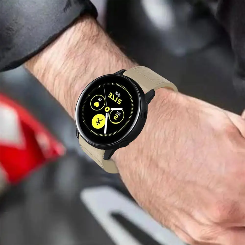 Кожаный сменный Браслет для ремня для samsung Galaxy Watch active 20 мм Смарт-часы долговечные аксессуары#813