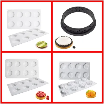 

New Combination Tart Cake Mold DIY Multiple Shapes Chocolate Mousse Dessert Silicone Mould Pastry Decoration Baking Modle