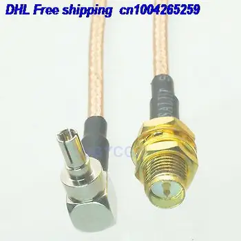 

EMS/ DHL 50pcs CRC9 male right angle to RPSMA female bulkhead RG316 Jumper pigtail 6" cable 22j