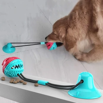 

Interactive Pet Toothbrush Dog Toys Suction Cup Tug Pet Molar Toy Silicon Dog Pull Ball for Dogs Cleaning Tooth Puppy Biting Toy
