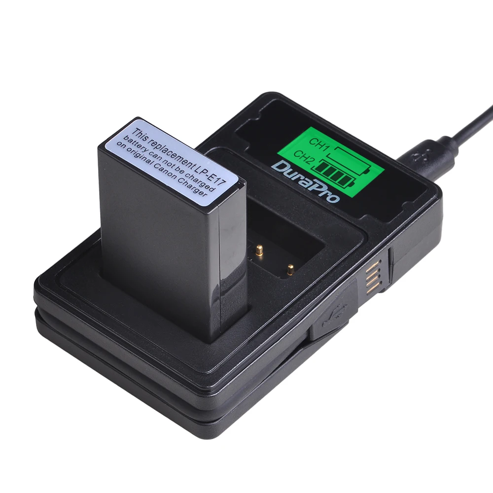 DuraPro 4 x 1040mAh LP-E17 LP E17 Camera Battery+ LCD USB Dual Charger for canon EOS Rebel T6i 750D T6s 760D M3 8000D Kiss X8i