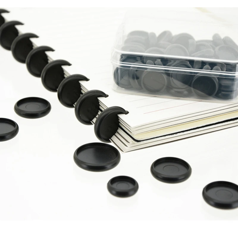 Loose Leaf Notebook Binder 50 Pcs Black Disc Binder for Discbound Notebooks/Planner 18mm/24mm/28mm/32mm/38mm Discbound Discs