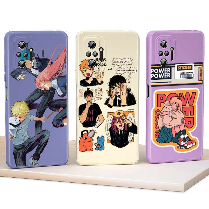 Chainsaw Man Anime For Xiaomi Redmi Note 11 10 10S 10T 9 9S 9T 8 8T 7 7S 6 5 Pro Max Plus 5G Liquid Silicone Phone Case | Мобильные