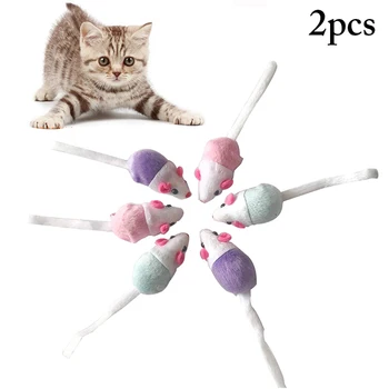 

2PCS Cat Cute Mice Toy Bite Plush Toy Simulation Mouse Cat Bite Toy Cat Chewing Toy Cat Funny Favor Toy Interactive Toys