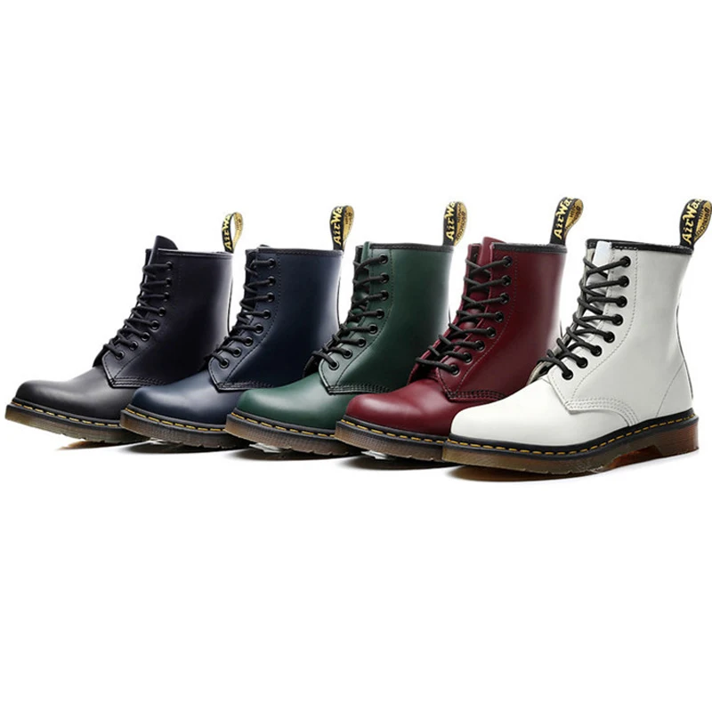 

High Quality British Men Boots Genuine Leather Motorcycle boots Non-slip Wear-resistant Outdoor Work boots Women Martin boots