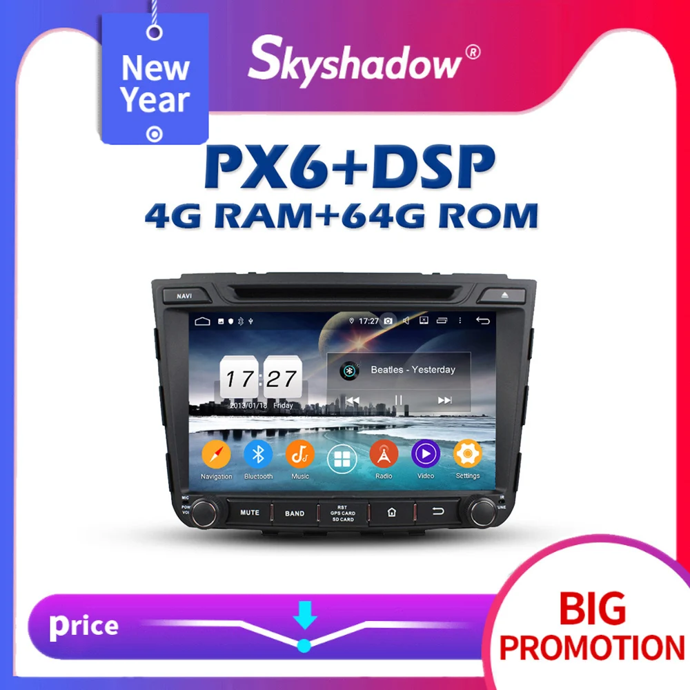 PX6 автомобильный dvd плеер DSP IPS Android 10 0 4G + 64GB для Hyundai Creta IX25 2014 2018 GPS Google Map RDS радио Wifi