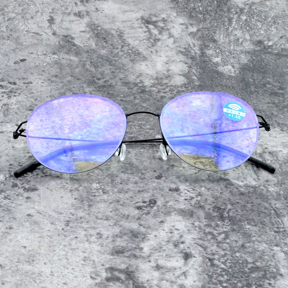 Ретро простые очки ручной работы без винтов из титанового сплава линзы с 12-слойным покрытием круглые очки для чтения от + 0,75 до + 4