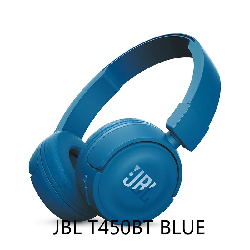 JBL T450BT BLUE Беспроводные bluetooth-наушники JBL T450BT, плоская Складная гарнитура на ухо с микрофоном, шумоподавляющий наушник, управление звонками и музыкой - Цвет: JBL T450BT BLUE