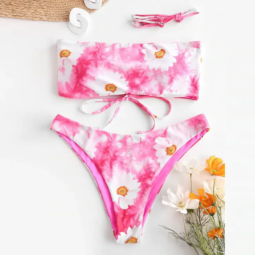 Sexy Swimwear Women bikini 2020 Women Bikini Tie dye Print Set Swimsuit