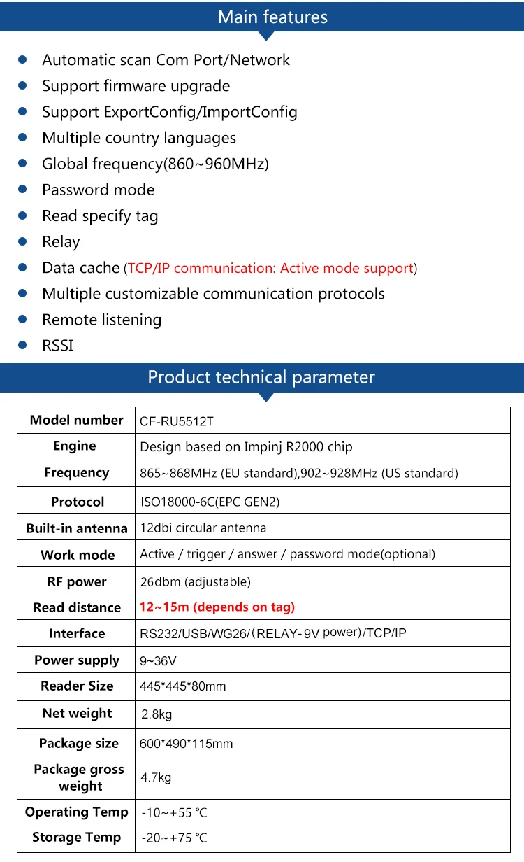 CHAFON 15 м Impinj R2000 длинный диапазон rfid считыватель писатель usb RS232 WG26 реле RJ45 встроенный 12dBi Антенна SDK Парковка автомобиля