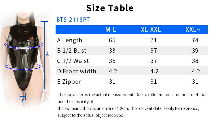 Bitysie Emaille T-förmige japanische einteilige Tanga High Leg Cut Trikot verführer ische Bade bekleidung wettbewerbs fähige gummierte Wat High Neck – Detail 6