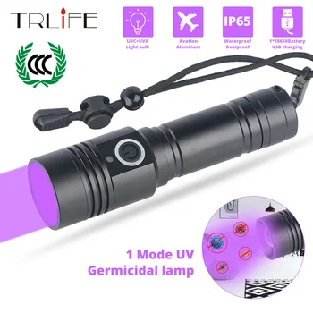 

UV Light 365nm Ultra Violets mini Ultraviolet Lanterna IP65 Waterproof Invisible Torch for Pet Stains Use 18650 EDC Light