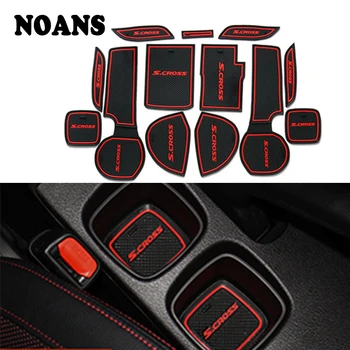 

For Suzuki SX4 S-Cross 2014 2015 2016 2017 2018 Gate Slot Pad Non-slip Cup Mats Anti Slip Door Groove Mat Stickers Accessories
