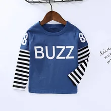 Г. Осенняя новая стильная детская одежда в Корейском стиле, Детская футболка с длинными рукавами для мальчиков Базовая рубашка из чистого хлопка с фальш-вставкой