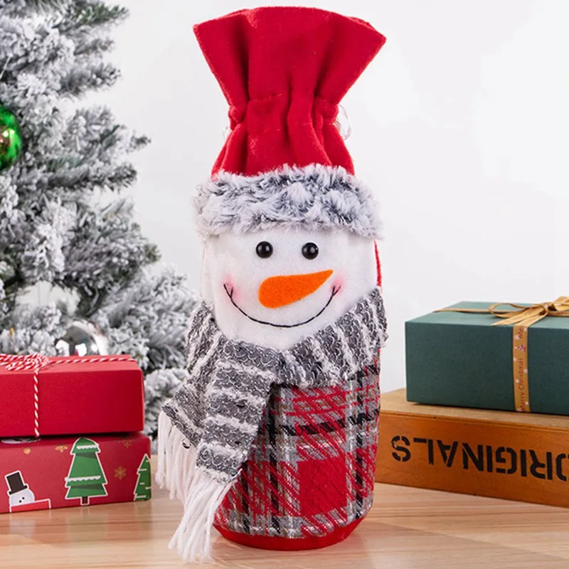 2020Christmas Wine Bottle Covers Bag Santa Clause Snowman Champagne Nonwoven Fabric Bottle Covers Christmas Party Home Decor
