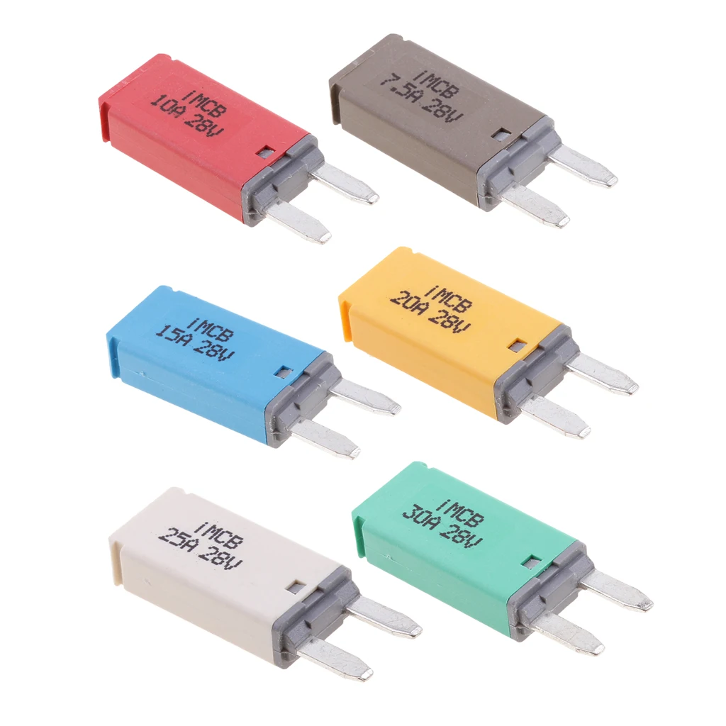 6-Pc Car Truck Boat Fuse Assortment Kit - 7.5, 10, 15, 20, 25, 30 AMP – Mini Small ATM/APM Blade Fuses