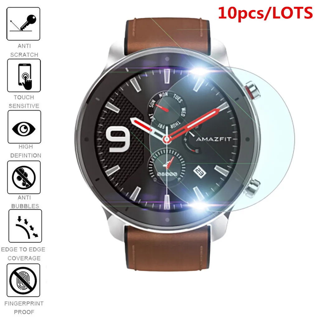 10 5 шт. для Xiaomi Huami Amazfit GTR 47 мм 42 мм закаленное стекло 9H 2.5D Защитная Пленка премиум класса Amazfit GTR 47 мм умные часы