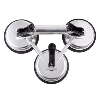 

New Heavy Duty Triple Locking Suction Cup Pad, Aluminum 3 Plates Hand Vacuum Lifter