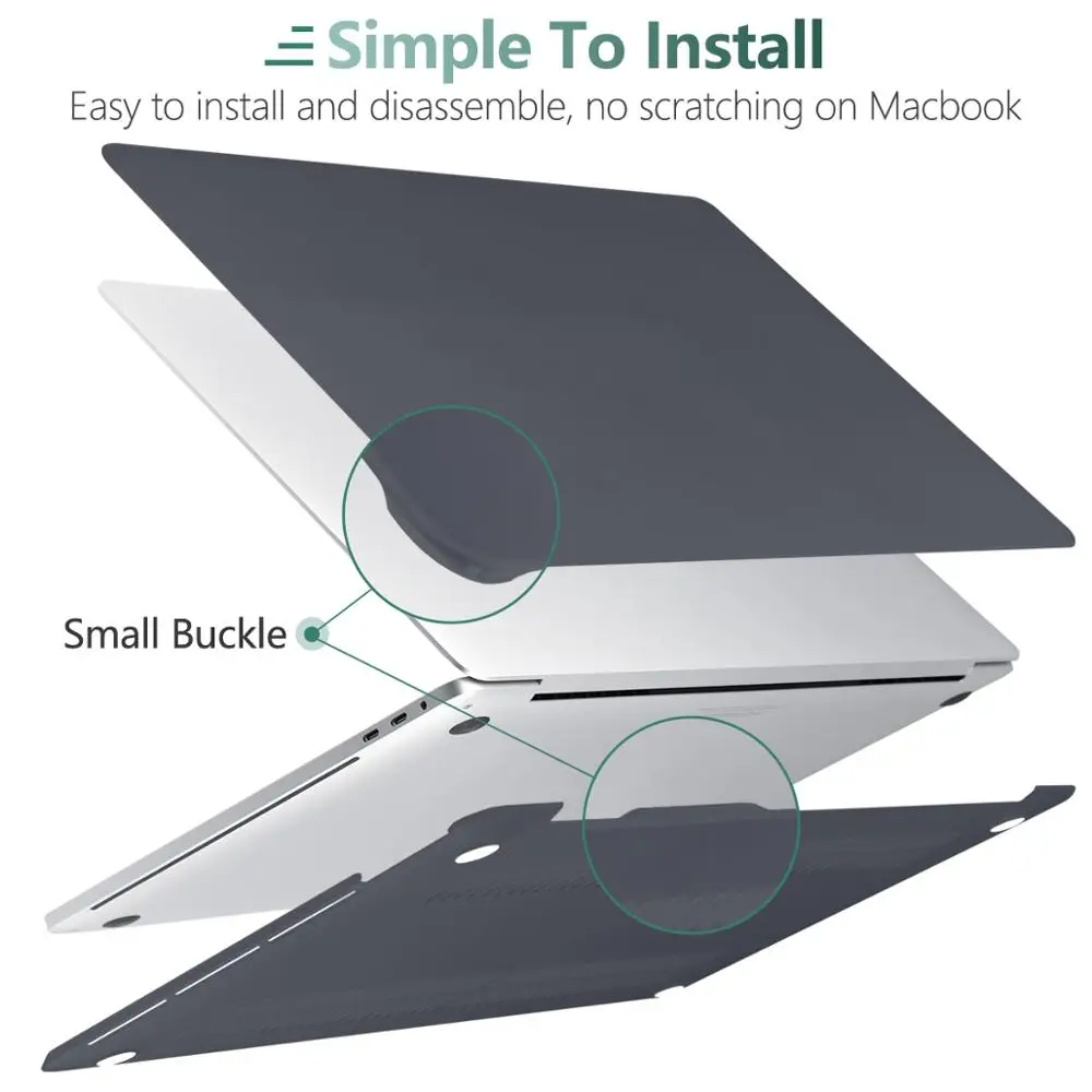  Batianda for New MacBook Pro 16 inch 2019 Matte Clear Laptop Case with Keyboard Cover & Screen Prot