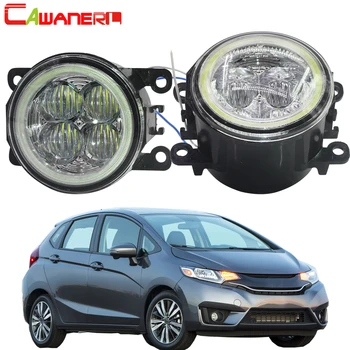 

Cawanerl 2 X Car Accessories LED Fog Light Angel Eye Daytime Running Light DRL 12V High Bright For Honda Fit 2015 Onwards