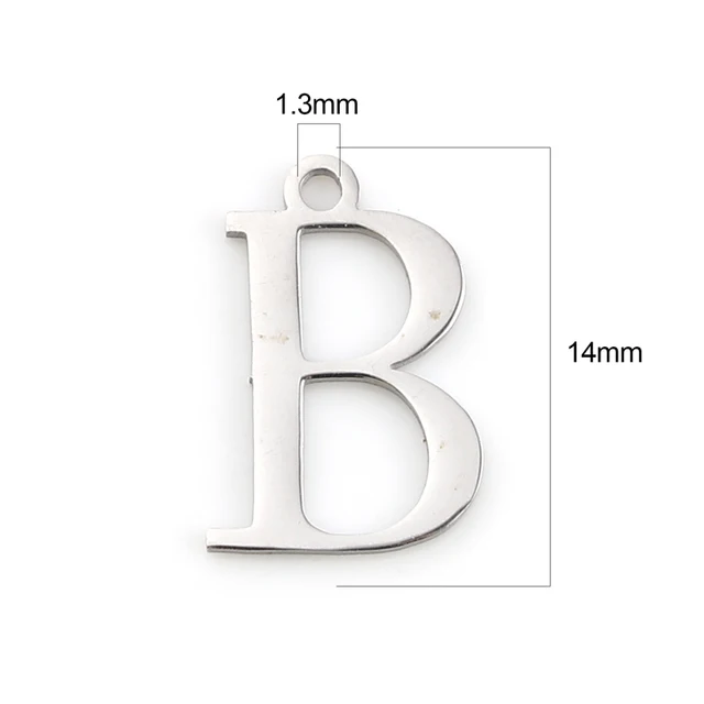 Fashion 304 Stainless Steel Charms Silver Color Greek Alphabet Pendants for Women Necklace Earring Jewelry Accessories Gifts Style B