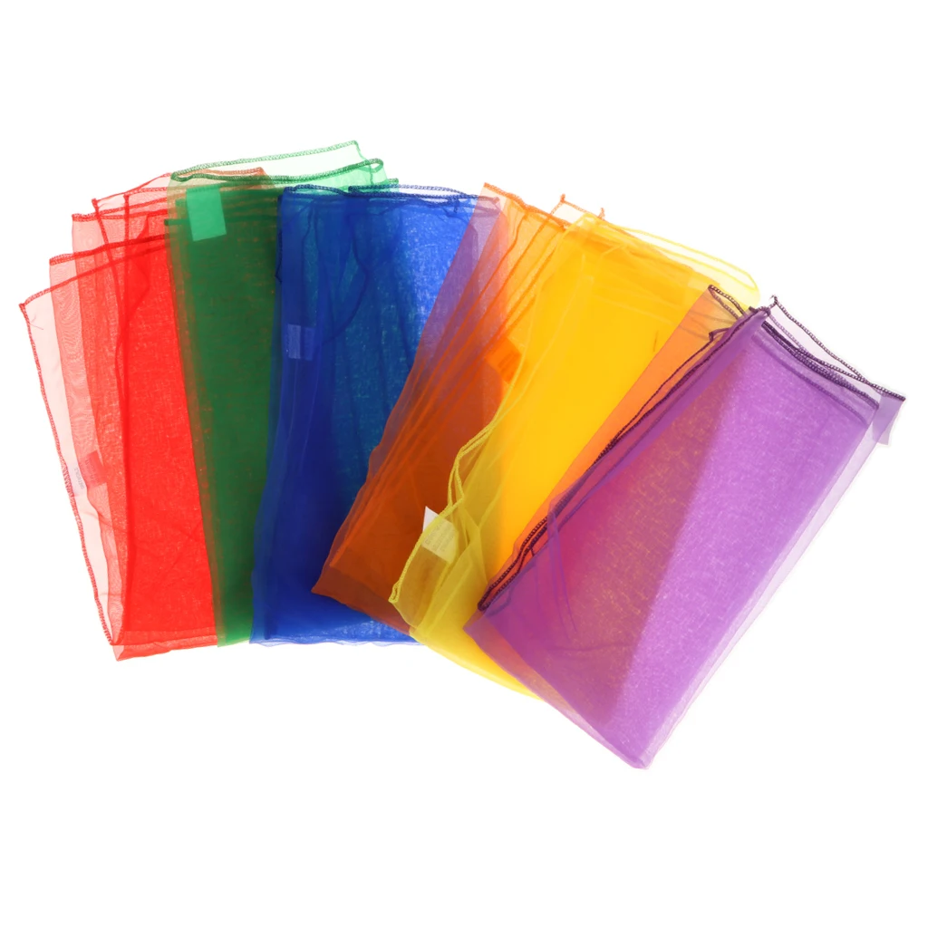 6Pcs Juggling Movement Scarves Square Dance Scarf Magic Props for Children and Women 25 x 26 Inches