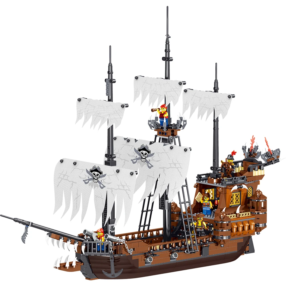 

2019 Pirates of the Caribbean Sailing Wanderer Adventures Ship Boat DIY Pirate Figures Building Blocks Bricks Kids Toys Juguetes