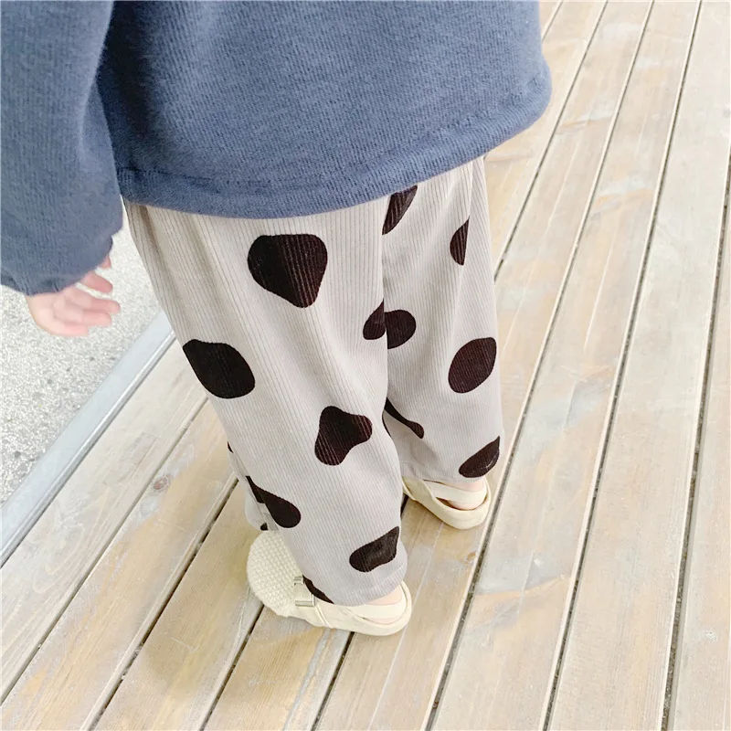 Girls wide leg pants autumn and winter new girls pants girls Korean version of mercerized cotton wide leg pants children
