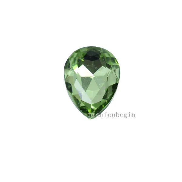 lt green 6p 20x30 мм каплевидные ассорти с заостренным фольгированным дном сзади стеклянные Необычные камни граненые Кристаллы Стразы детские игрушки бусины для изготовления ювелирных изделий - Цвет: lt green