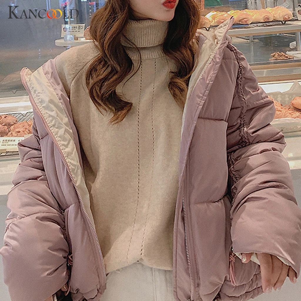 KANCOOLD, зимний пуховик, Женская Глянцевая куртка с капюшоном, большой размер, зимняя теплая Толстая парка, Свободное пальто, зимняя женская куртка