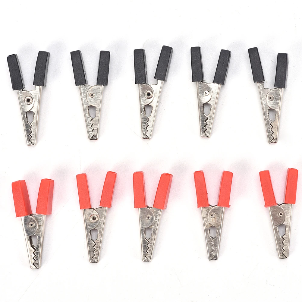 

10Pcs Test Metal Alligator Clip Crocodile Clips Electrical Clamp For Testing Probe Meter With Plastic Crocodile Clamp