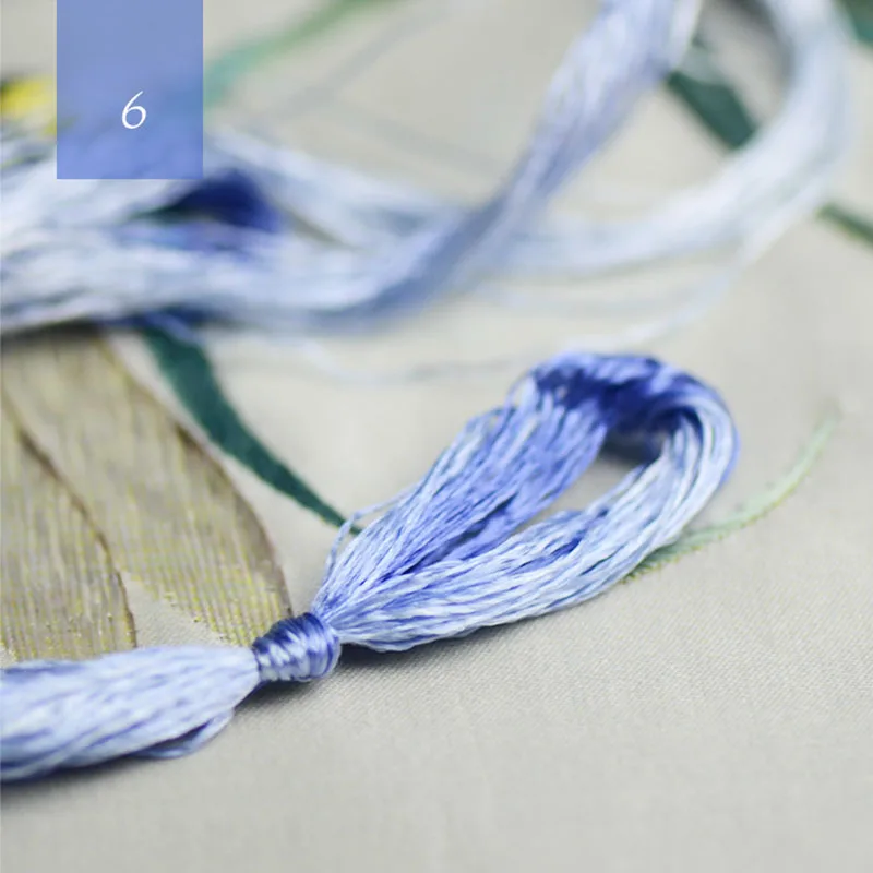 Высокое качество градиент шелк Вышивка Сучжоу вышивка нить шелк ручная вышивка 14 цветов 20 м/шт - Цвет: 6