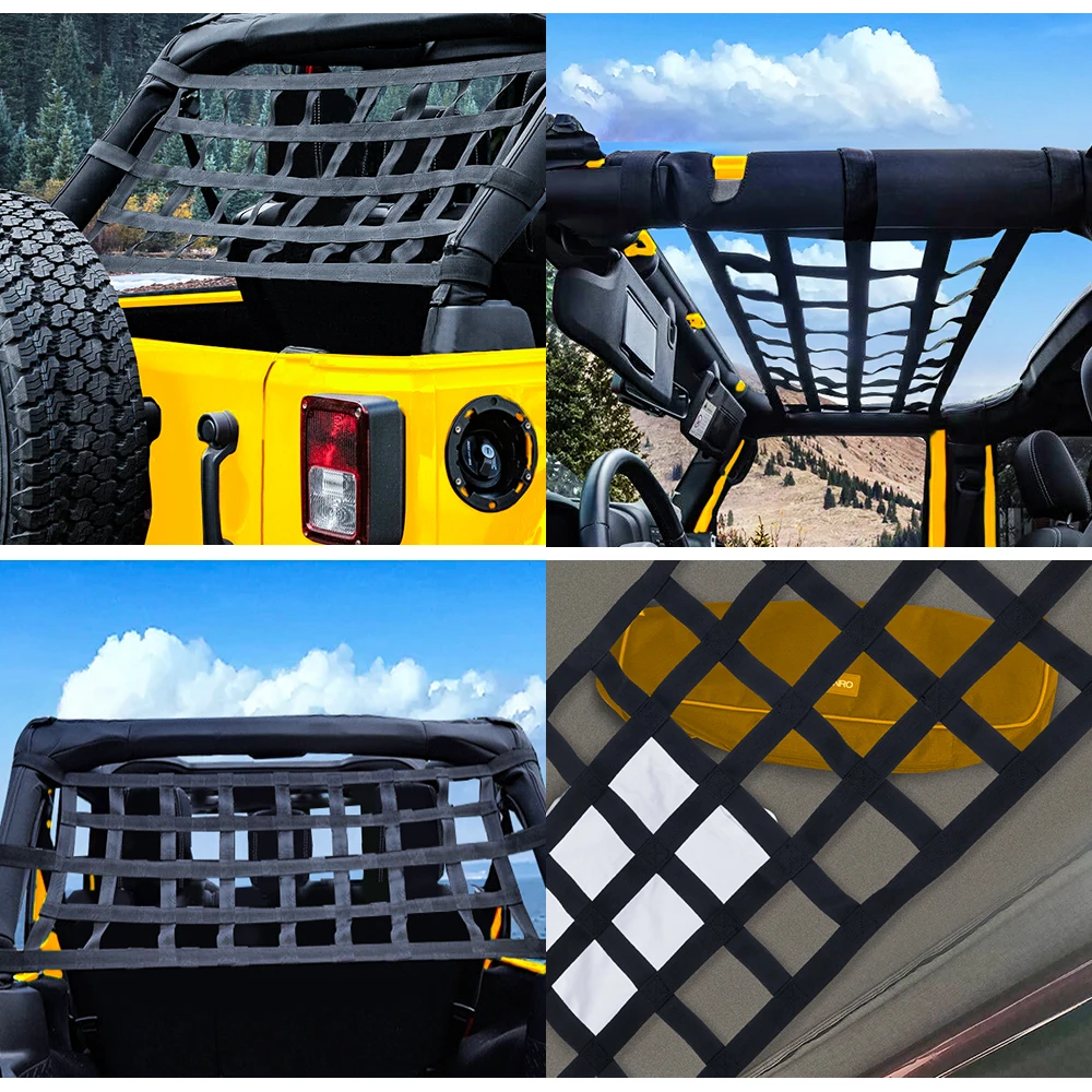 Автомобильная сетка для груза на крышу Jeep Wrangler TJ JK JL 1997 2018 хранения Sunshafe