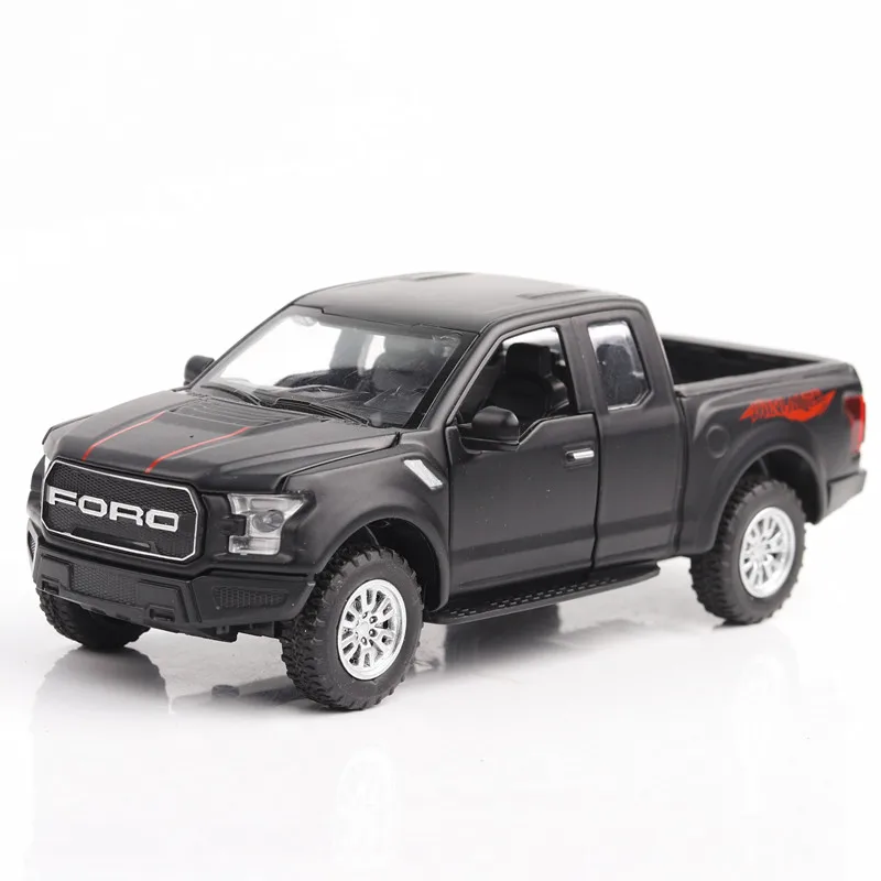 Новинка 1:32 модель автомобиля из цинкового сплава Ford raptor звук и светильник оттягивающийся автомобиль детские литые игрушки игрушечный автомобиль Abs Blaze игрушка - Color: Black no box f150