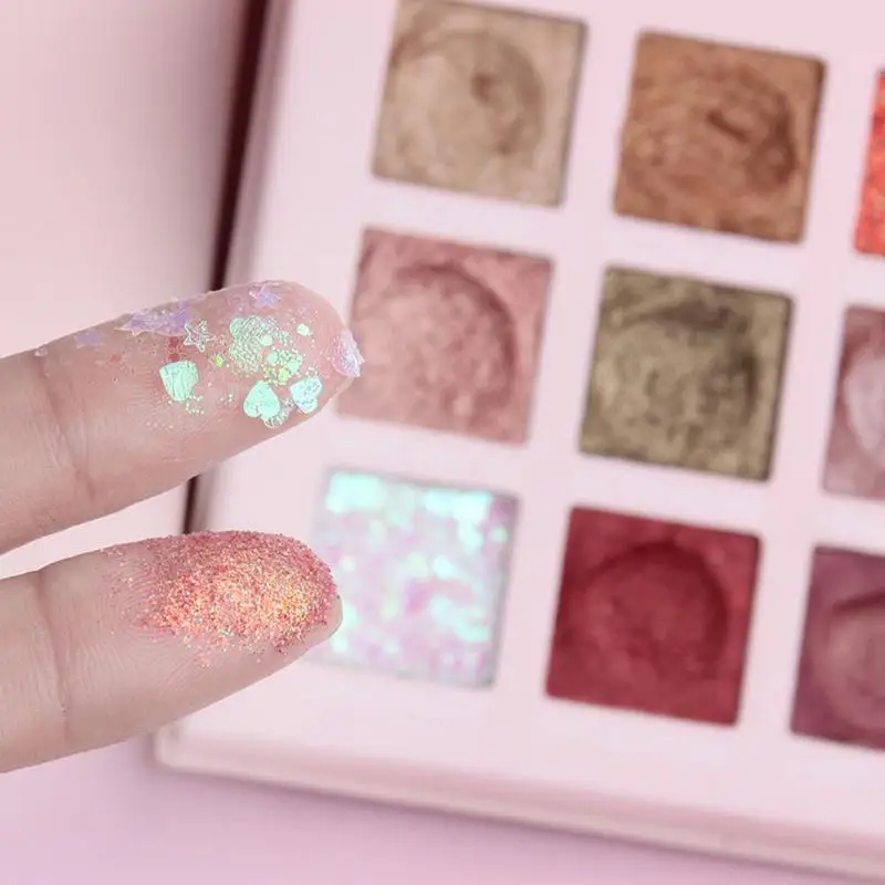 New 12 Color Glitter Matte Eyeshadow Palette Makeup Lasting Waterproof Pearlescent Nude Sequins Shimmer Pigment Eyeshadow 1pcs