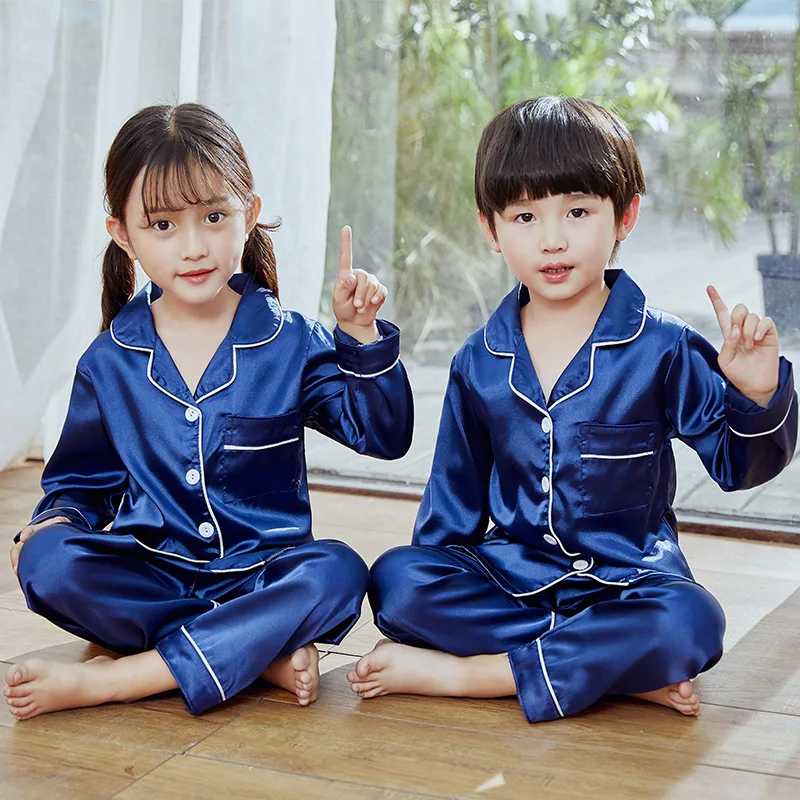 

[Xin] Meng dai bear Children Long Sleeve Viscose Pajamas Suit 8-18 Code